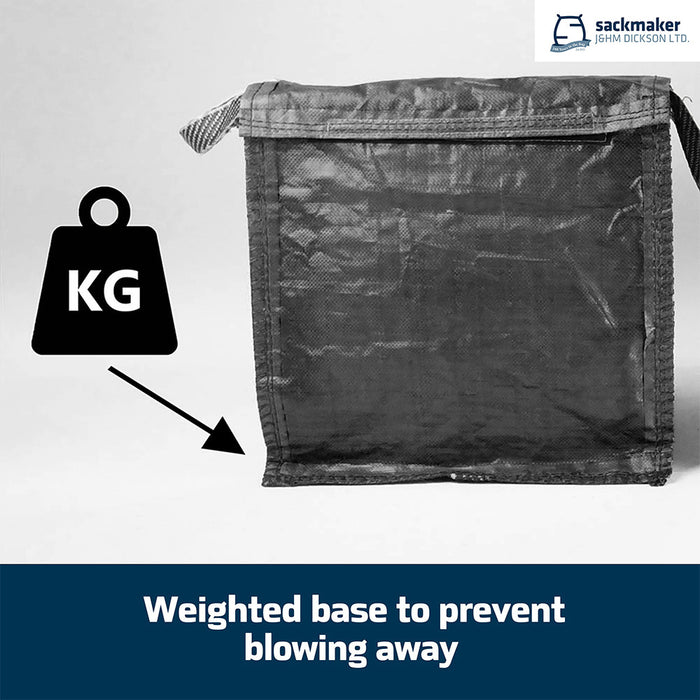 Black Recycling Bag - 90 Litre with Lid & Weighted Base - Kerbside
