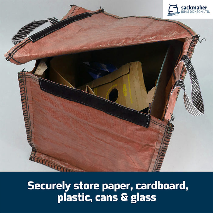 Brown Recycling Bag - 90 Litre with Lid & Weighted Base - Kerbside