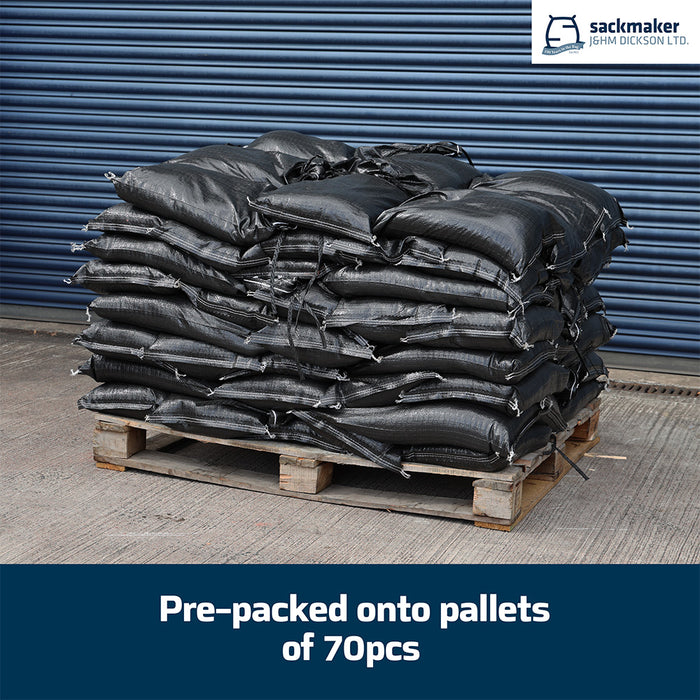 Pre Filled Heavy Duty Black Woven Polypropylene Sandbags