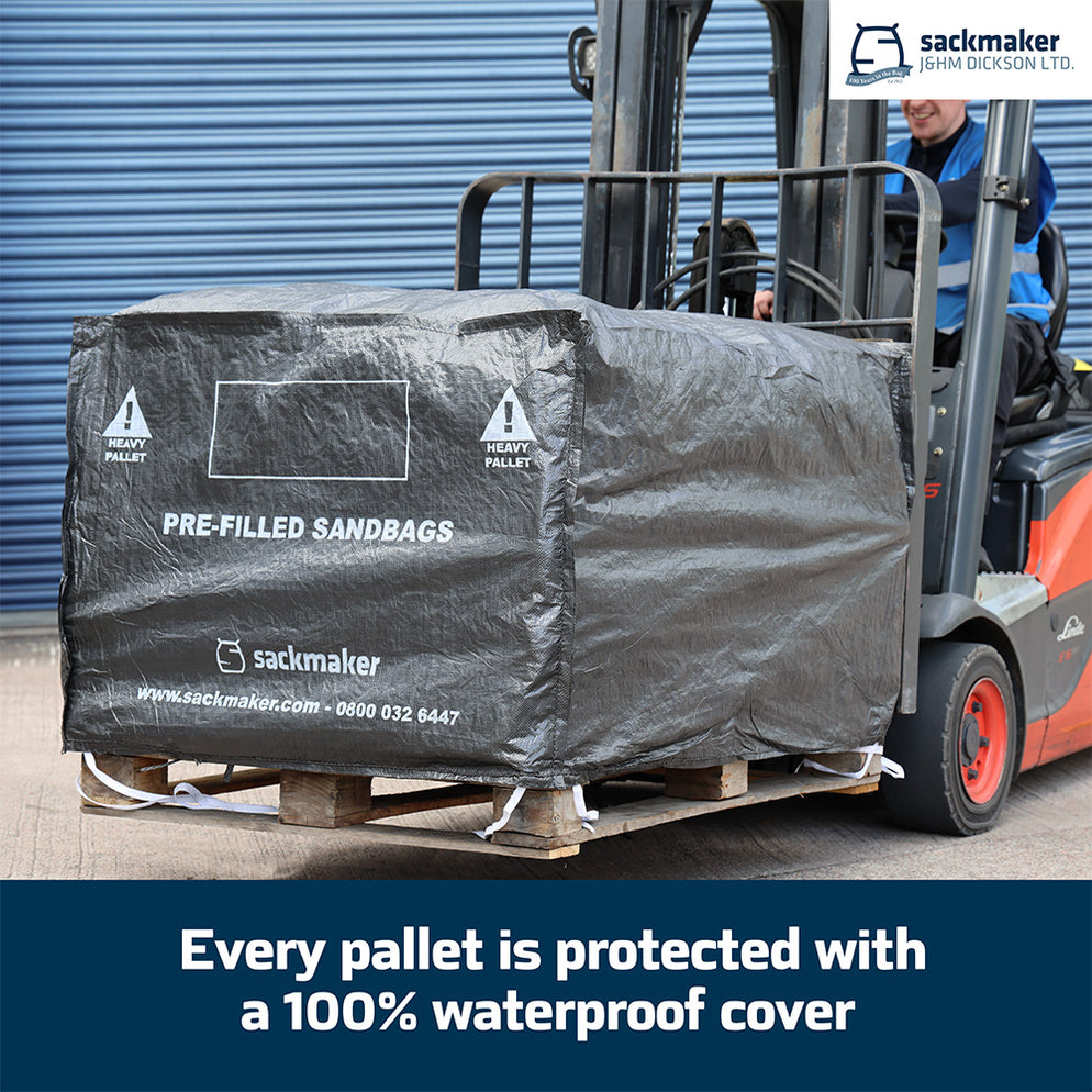 Pre Filled Heavy Duty Black Woven Polypropylene Sandbags — Sackmaker