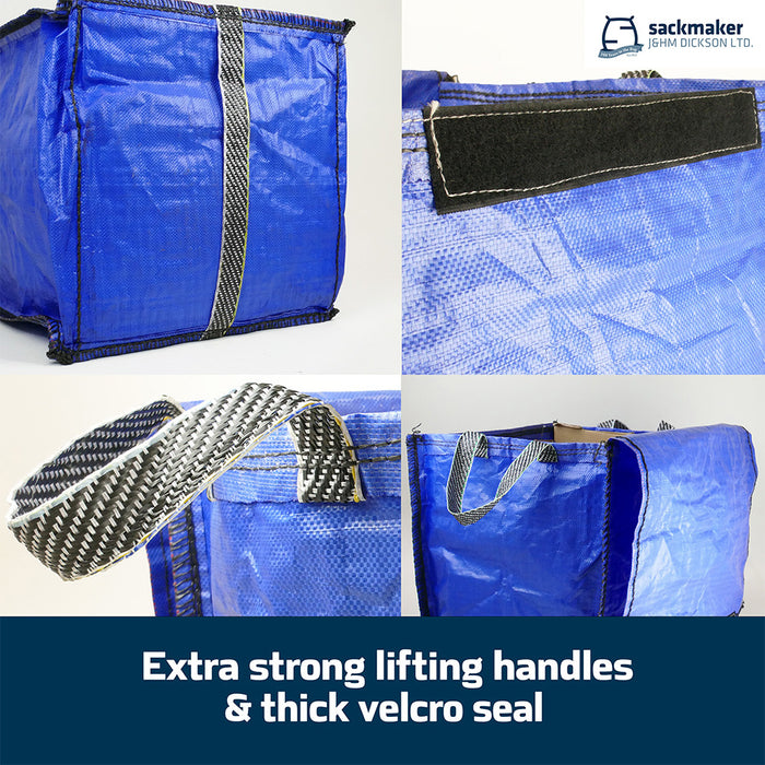 Blue Recycling Bag - 90 Litre with Lid & Weighted Base - Kerbside
