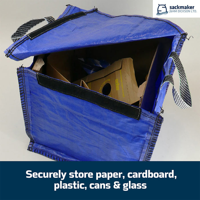 Blue Recycling Bag - 90 Litre with Lid & Weighted Base - Kerbside