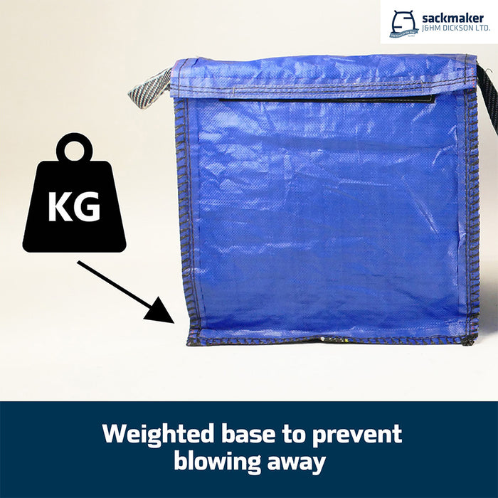 Blue Recycling Bag - 90 Litre with Lid & Weighted Base - Kerbside