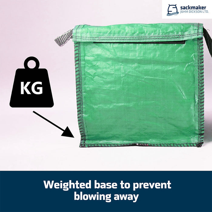 Green Recycling Bag - 90 Litre with Lid & Weighted Base - Kerbside