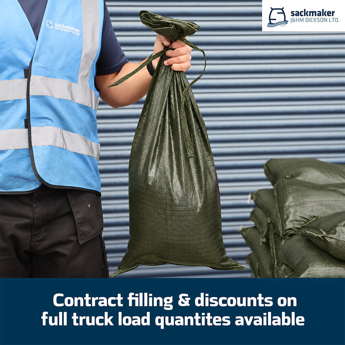 Pre Filled Green Heavy Duty Woven Polypropylene Sandbags