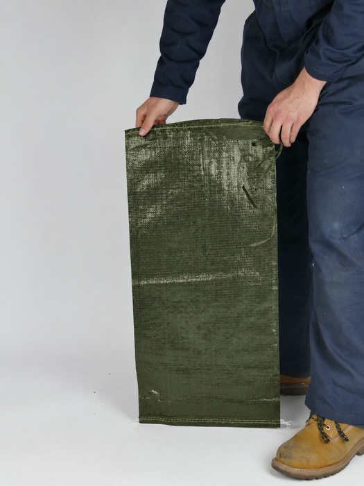 Green Heavy Duty Woven Polypropylene Sandbags (Unfilled)