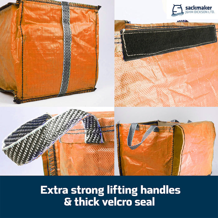 Orange Recycling Bag - 90 Litre with Lid & Weighted Base - Kerbside
