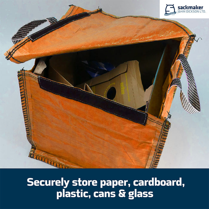 Orange Recycling Bag - 90 Litre with Lid & Weighted Base - Kerbside