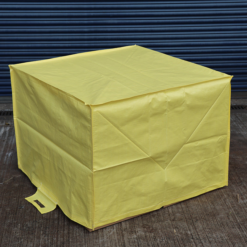 Pallets wrapped in plastic film