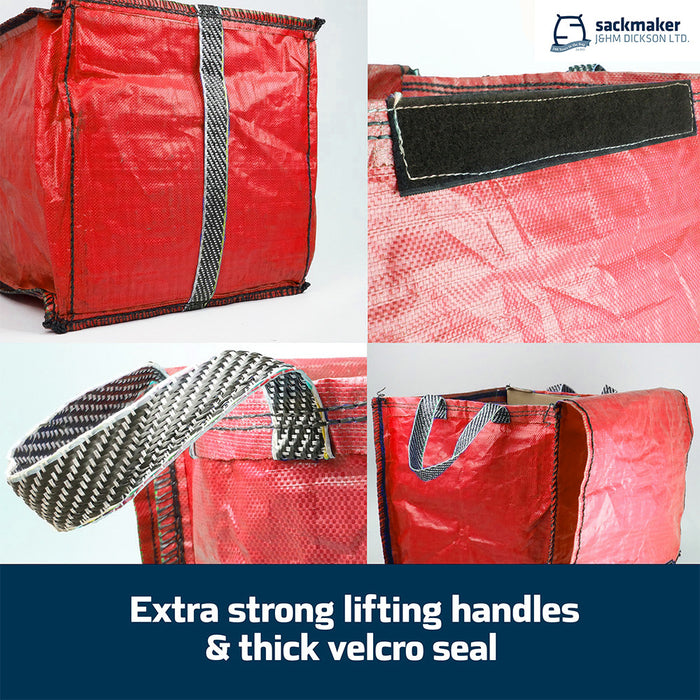 Red Recycling Bag - 90 Litre with Lid & Weighted Base - Kerbside