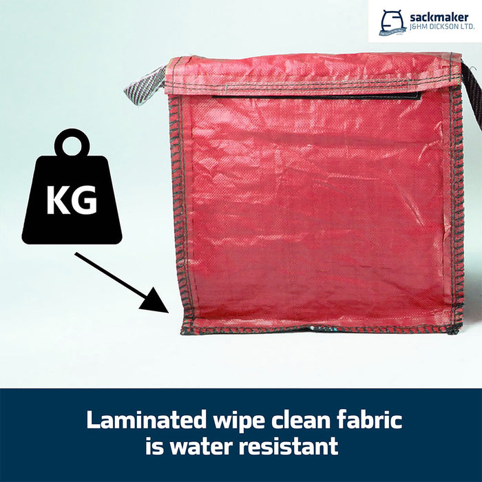 Red Recycling Bag - 90 Litre with Lid & Weighted Base - Kerbside