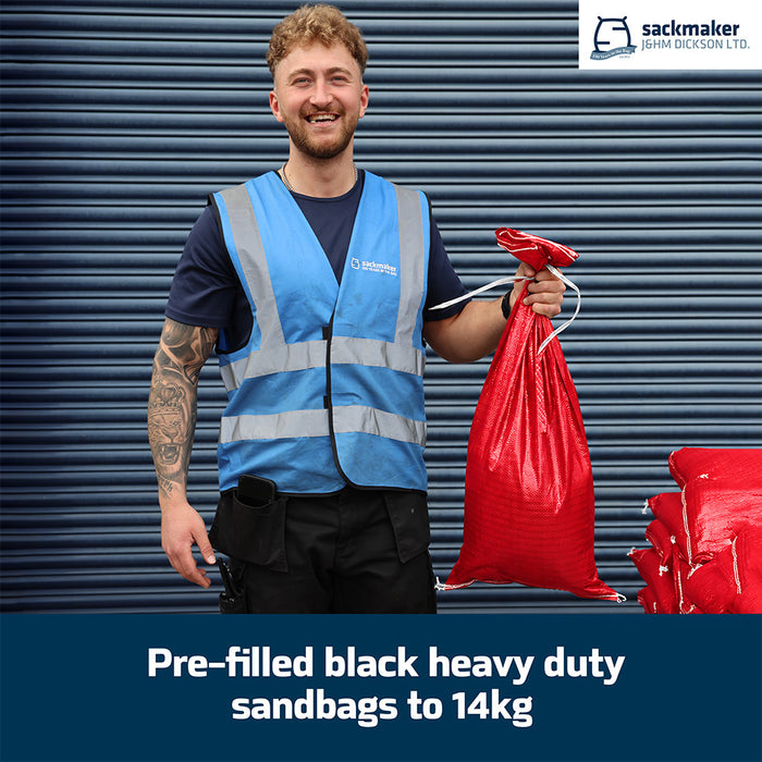 Pre Filled Red Heavy Duty Woven Polypropylene Sandbags