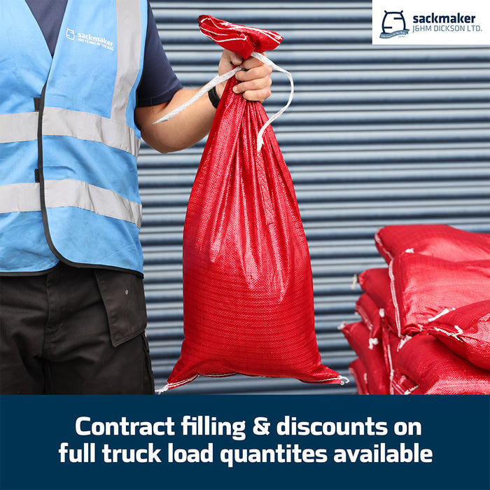 Pre Filled Red Heavy Duty Woven Polypropylene Sandbags