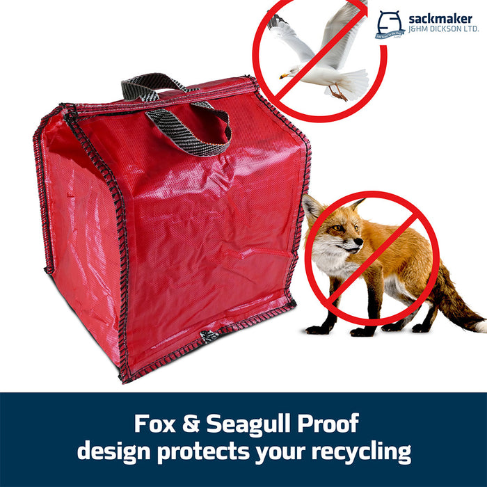 Red Securesack© Recycling Bag - 90 Litre with Weighted Base