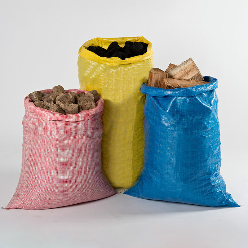 Pallets wrapped in plastic film