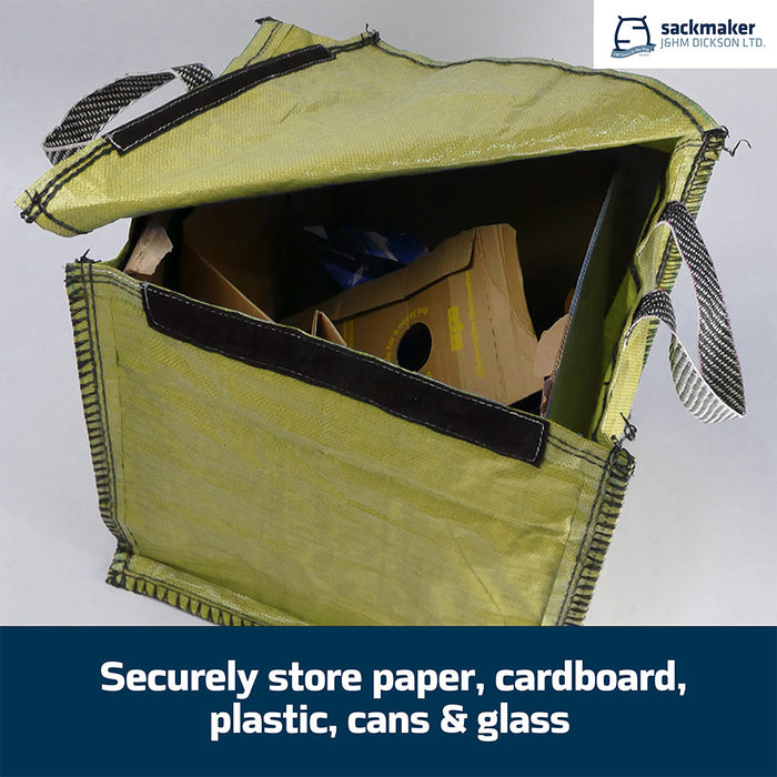 Yellow Recycling Bag - 90 Litre with Lid & Weighted Base - Kerbside